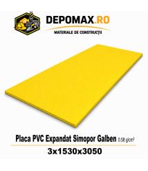 Placa rigida PVC Simopor Galben 0.58 g/cm3, 3x1530x3050 mm Placa rigida PVC Simopor Galben 0.58 g/cm3, 3x1530x3050 mm